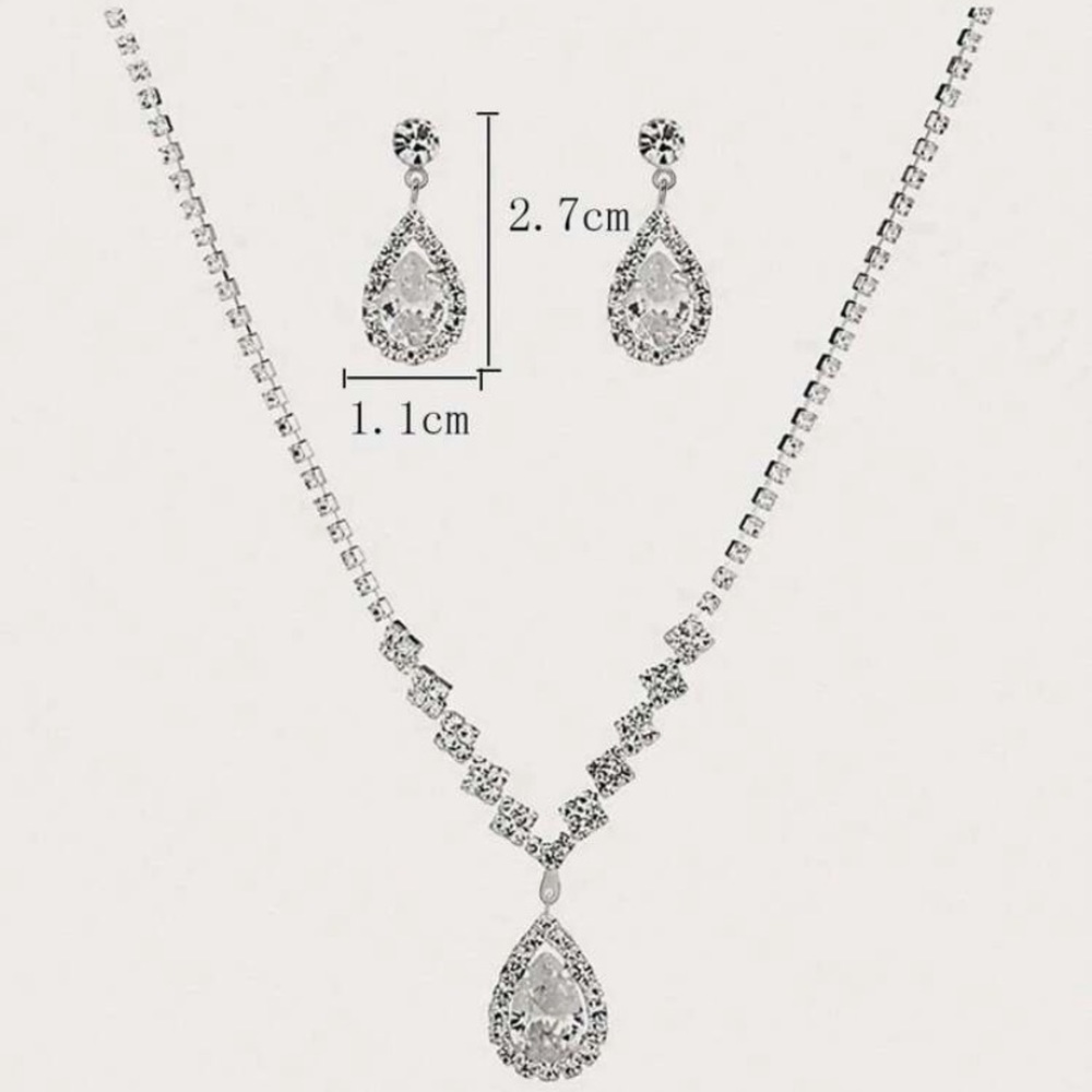 3pcs/set Glamorous Cubic Zirconia Decor Jewelry Set For Women For Party